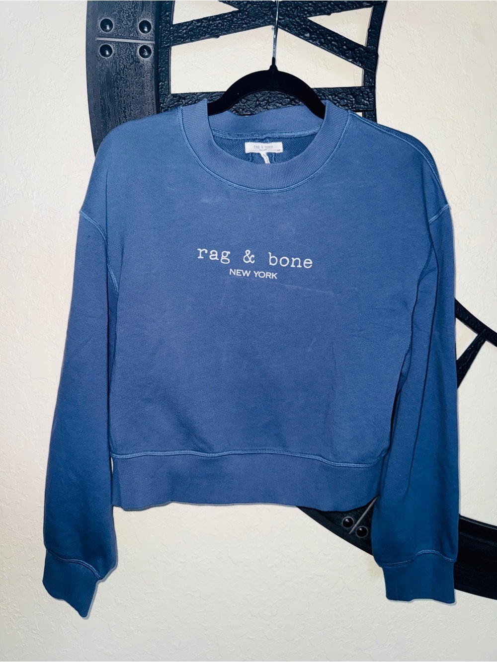 rag & bone Dusty Blue Sweatshirt - Size Small